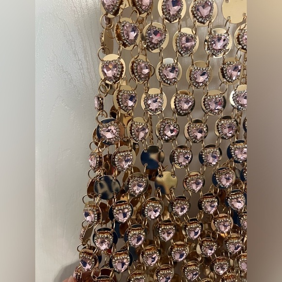 New Kelsey Chainmail Dress in Pink & Gold - Picture 10 of 13